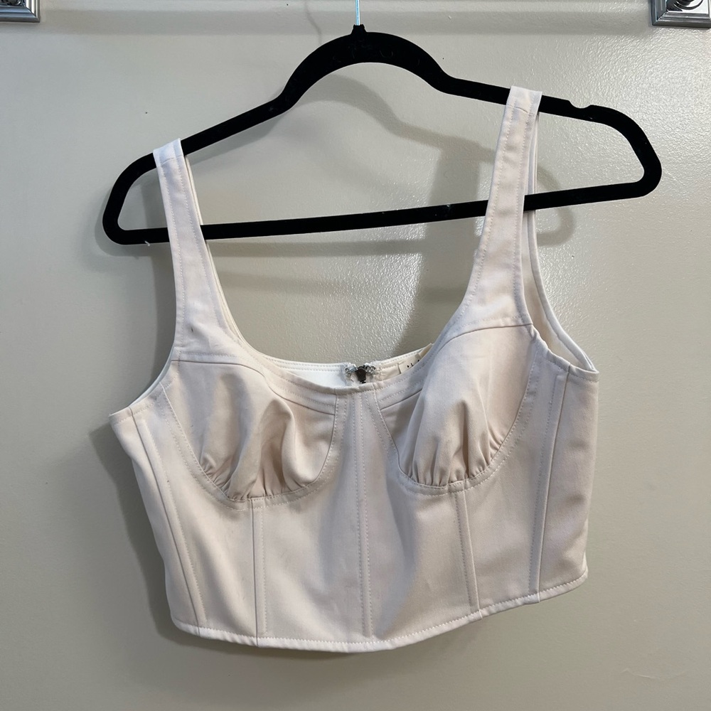 LA Hearts Tan Zip Up Corset
